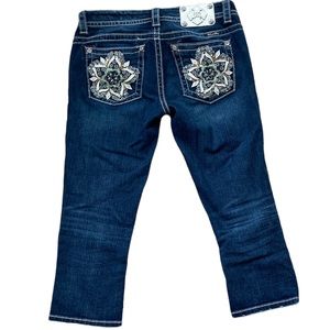 Miss Me jeans capri blue womens size 28 Signature Cuffed low rise denim